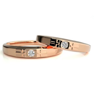 925 Sterling Silver Rose Gold Plated Cross <b>Couple</b> <b>Wedding</b> <b>Rings</b> with Cubic Zirconia Christian Style - Product Image 1