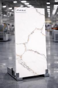 Azulejo de porcelana 600x1200mm Diseño azul Atlas para suelos y paredes interiores Acabado brillante - Product Image 2