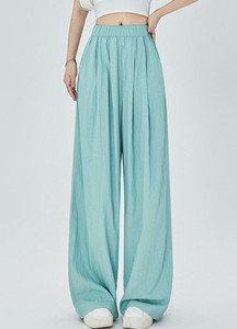 Nouveau pantalon femme automne coupe droite taille haute 100% coton, style rétro décontracté, séchage rapide, sensation fraîche, couleur unie - Product Image 6