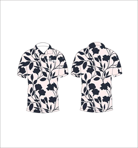 เสื้อโปโลชายลายดอกไม้สีกรมท่า พิมพ์ลายทั้งตัว แขนสั้น สไตล์ลำลอง สำหรับเล่นกอล์ฟ - Product Image 2