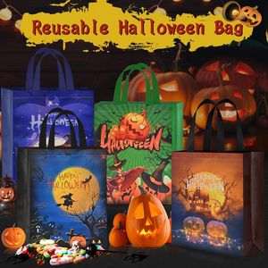 AhfuLife Set di 6 Sacchetti Grandi Riutilizzabili in Tessuto Non Tessuto con Manici per Dolcetti di Halloween, Ideali per Caramelle o Decorazioni per Feste - Product Image 3