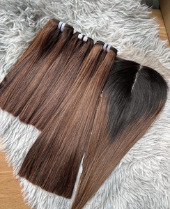 Caha 100% Remy Hair Extensions Double Drawn <b>Brown</b> Color Virgin Vietnamese Human Hair Machine Weft 100g - Product Image 1
