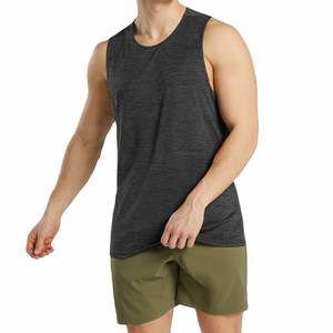 Camiseta sin Mangas para Hombre, Color Gris Oscuro, Cuello Redondo, Tejido de Punto, Estilo Casual, Transpirable, Poliéster, Ajuste Cómodo, Último Modelo 2026 - Product Image 1