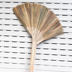 Handmade Natural Grass <b>Broom</b> <b>With</b> Long <b>Handle</b> - Durable Traditional Sweeping Brush For Indoor & Outdoor - Product Image 5