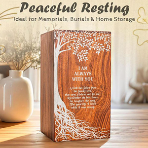 Walnut Finish Wooden Cremation Urn for Adults Eco Wooden Urn for Human Ashes by AYAANS - Product Image 5