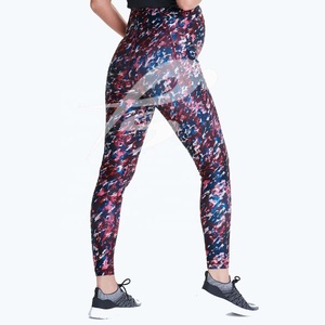 Conjuntos de Ropa Deportiva/Yoga Personalizados al por Mayor para Mujer 2026, Leggings Largos de Cintura Alta con Estampado por Sublimación en Color Borgoña para Maternidad - Product Image 2