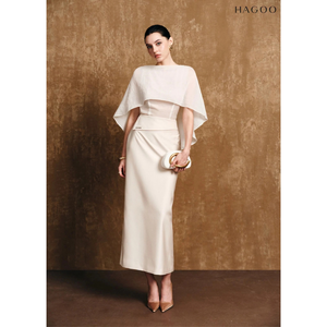 CV803 HAGOO Luxuriöser A-Linien-Rock mit Dekorativer Klappe am Taillenbund Smart Casual Großhandel - Product Image 1
