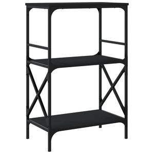 Librería de madera de ingeniería negra de 3 niveles, 23,2x13,8x35,6 pulgadas, otros muebles para niños - Product Image 6