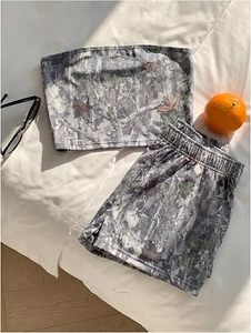 OEM ODM <b>Women's</b> Sleeveless Solid Tube Top Pants Matching Set Polyester Cotton Casual Summer Two Piece Breathable Fashion Wear - Product Image 2