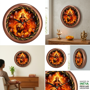 Horloge murale 3D Maa Durga Sherawali avec impression personnalisée pour la décoration du salon - Cadeau pour la fête des mères et le Nouvel An chinois - Product Image 3