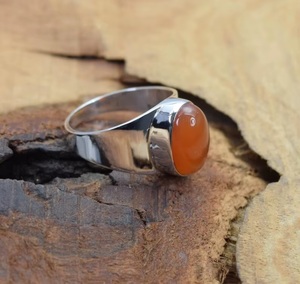 925 Sterling Silver Red Carnelian <b>Ring</b> Oval Gemstone Handmade <b>Statement</b> <b>Ring</b> August Birthstone Jewelry for Women Wholesale - Product Image 4