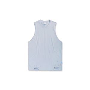เสื้อกล้ามผู้ชายสีฟ้าอ่อน คอกลม สีพื้น ผ้าถัก สไตล์ลำลอง - Product Image 6