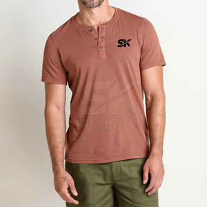 T-shirts Henley personnalisés avec logo 2026, T-shirts Henley unis en gros, T-shirts Henley unis légers - Product Image 3