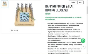 Professional Dapping Punch Flat Doming Block Set 19 Pcs Jewelry Making Tools Steel Punches | Item No GS-622N - Product Image 3