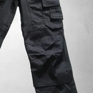 Pantalon de travail cargo noir pour homme avec poches pour genouillères |   Pantalons de travail sans logo - Product Image 4