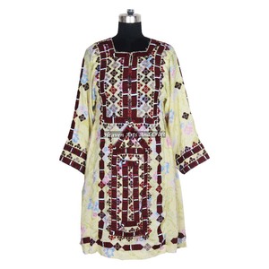 Vestido Balochi BDR018 Real Banjara, Tradicional, Vintage, Hecho a Mano en India, Bordado, Estilo Bohemio, Único - Product Image 6