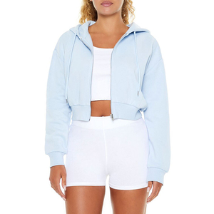 Sweat-shirt à capuche surdimensionné tendance pour femme, haut court à capuche en polaire chaude à manches longues avec style décontracté et tendance pour femme - Product Image 1