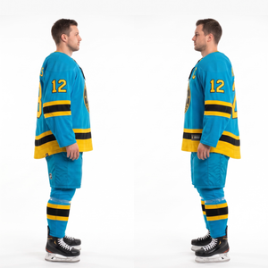 Camiseta de Hockey sobre Hielo Personalizada para Portero, 100% Poliéster, 160GSM, Estilo Retro, Bordado Tackle Twill, OEM, Ropa Deportiva Profesional para Hombre - Product Image 3