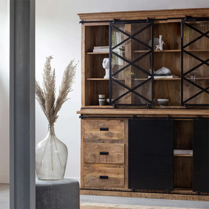 Aparador de Madera de Mango de 200x220 cm con Construcción Sólida, Diseño Elegante, Acabado Duradero y Amplio Espacio de Almacenamiento, Perfecto - Product Image 5