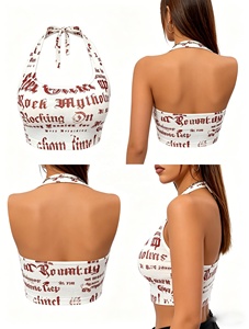 Sujetador deportivo de yoga de algodón para mujer, diseño personalizado, transpirable, para entrenamiento y gimnasio, tallas grandes, espalda cruzada, logo frontal, soporte medio, tipo crop top - Product Image 5
