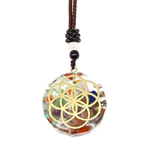 Collar de Cuarzo Cristal Natural para Hombres y Niños - Cadena de Cuerda Ajustable de 30 Pulgadas con Baño de Rodio y Oro - Product Image 3