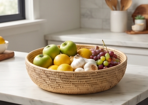Panier de rangement ovale en rotin naturel de qualité supérieure, rustique, multi-usages, écologique, pour une décoration intérieure élégante - Product Image 2