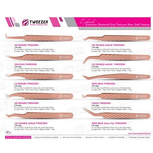 Pinzas de extensión de pestañas personalizadas de oro rosa Fácil agarre Fibra de volumen de acero inoxidable Fabricante al por mayor de pestañas - Product Image 6