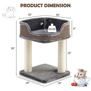 Albero per Gatti a Più Livelli con Tiragraffi e Ampia Posa in Peluche - Product Image 5
