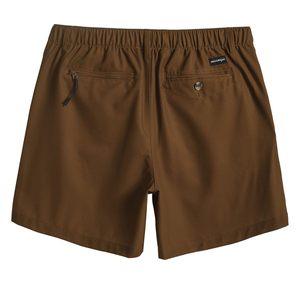 Men's Solid Brown Canvas <b>Cargo</b> Board <b>Shorts</b> Drawstring Closure Elastic Waist Quick Dry Breathable <b>Lightweight</b> Casual Pockets - Product Image 6
