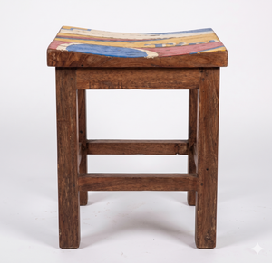 Handmade Rustic Reclaimed Boat Wood <b>Stool</b> Colorful Vintage Wooden Low Chair For Home Decor Garden Living Room Small Furniture - Product Image 2