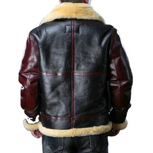 Chaqueta de Cuero Genuino Unisex de Primera Calidad, Chaqueta de Piel de Oveja con Forro de Borrego, Chaqueta Bomber de Invierno Personalizada al por Mayor OEM - Product Image 2