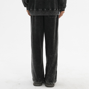 Nouveau pantalon de jogging ample Nesta Sports vintage délavé à l'acide, en coton, avec cordon de serrage, taille élastique et poches latérales, coupe décontractée - Product Image 4