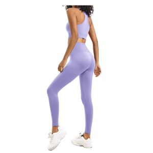 Conjunto de Yoga de 2 Piezas para Mujer, OEM, Spandex/Poliéster, Bra y Leggings de Cintura Alta, Ecológico, Ligero y Personalizable - Product Image 2