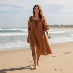 Women Cotton Midi <b>Dress</b> Sleeveless A-Line Casual <b>Summer</b> <b>Dress</b> Loose Fit Breathable Daily Wear <b>Dress</b> - Product Image 6