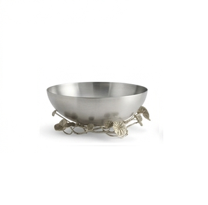 Juego de tazones para servir de metal plateado hechos a mano con diseño de hojas, estilo clásico, acabado pulido, para servir comida, regalo. - Product Image 6