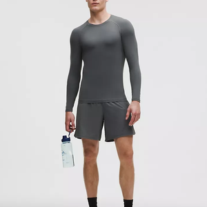 เสื้อรัดรูปแขนยาวสำหรับผู้ชาย คอสูง แห้งเร็ว ผลิตจากผ้าสแปนเด็กซ์/โพลีเอสเตอร์ ป้องกันแบคทีเรีย สำหรับโรงงาน - Product Image 2