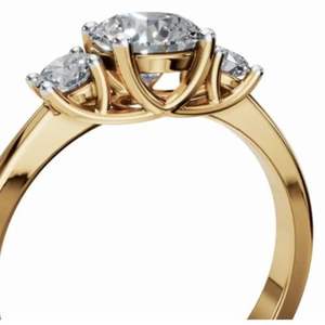 Anillo de Diamantes Cultivados en Laboratorio Three Wishes of Radiance en Oro de 9kt, 14kt o 18kt, 1.03 Quilates, Joyería de Tres Piedras con Triple Solitario para Ella - Product Image 1