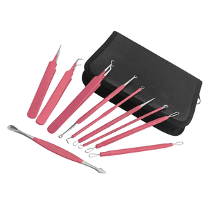 Kit de 10 Herramientas para Eliminar Puntos Negros y Espinillas, Extractor de Acné de Acero Inoxidable Rosa, Herramientas de Belleza para el Cuidado de la Piel - Product Image 4