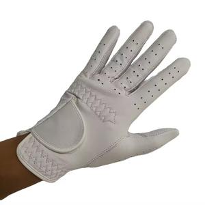 Gants de golf en cuir Cabretta légers et ajustables, entièrement blancs, de qualité supérieure, avec logo personnalisé, best-sellers - Product Image 1