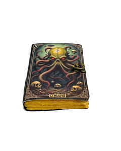 Cthulhu Leather Journal Handmade Gothic Grimoire <b>Notebook</b> Vintage Mythical Horror Diary <b>Book</b> for Writing and Sketching - Product Image 6