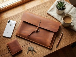 Housse pour ordinateur portable en cuir véritable vintage, durable, pour un usage quotidien professionnel, hommes LS-0216 - Product Image 5