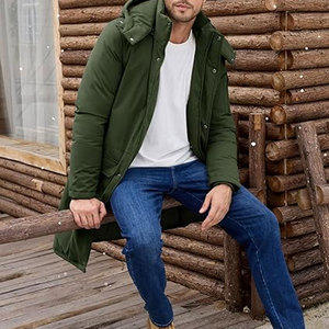 <b>Men</b>’s <b>Long</b> Winter Parka Puffer <b>Jacket</b> Water Repellent Windbreaker Insulated Thick Hooded Puffy Coat Cold Weather Outerwear - Product Image 2