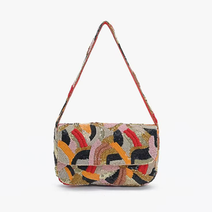 Sac à bandoulière perlé multicolore fait main, broderie de sequins, pochette de soirée pour femme, sacs à main de style bohème, best-seller - Product Image 1