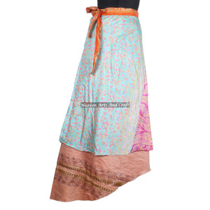 Beautiful Printed Open Waist Silk <b>Wrap</b> Around Beach <b>Skirt</b> Pareo Boho Stylish Multi Color Summer Wear Comfortable Fashion Boho - Product Image 3