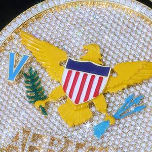 จี้รูปทรงกลมแบบสั่งทำได้ สไตล์ฮิปฮอป ชุบทองคำสีกุหลาบ จี้โลโก้ชื่อสองชั้น เครื่องประดับคุณภาพดี - Product Image 5