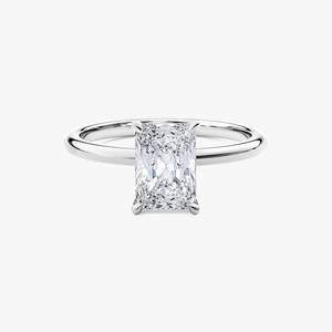 925 Sterling <b>Silver</b> D Color VVS Moissanite Jewelry <b>Solitaire</b> Radiant Cut Diamond Engagement Gold Rhodium Plated Custom <b>Ring</b> - Product Image 2