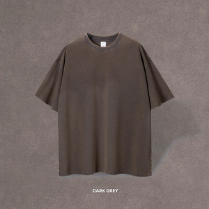 Camiseta Moderna de Talla Grande con Hombros Caídos, Diseño Liso con Logotipo Estampado, Corte Holgado, Logotipo Personalizado, 100% Algodón - Product Image 1