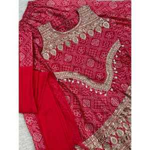 Conjunto Elegante de la Marca JD para Mujer, Hermoso Conjunto de Top, Pantalón y Dupatta para Fiesta, Talla L - Product Image 5