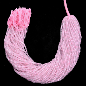 AAA+ Rose Quartz 3mm-4mm Micro Faceted Rondelle Beads Natural Soft <b>Pink</b> Quartz Semi Precious Gemstone Beads For Jewelry Making - Product Image 1