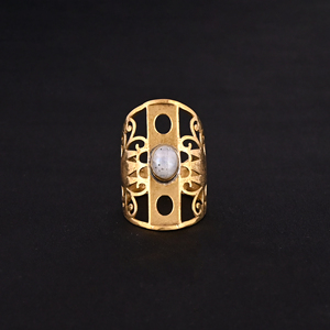 แหวนทองเหลืองชุบทองสไตล์วินเทจสำหรับทุกเพศ - Product Image 2